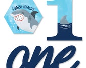 Jawsome Shark Viewing Week Party or Birthday Party Table Toppers Centerpiece Sticks Shark Themed Party Supplies -15 Ct Shark Zone