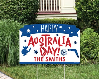 Outdoor Lawn Sign 1 Piece Australia Day G\u2019Day Mate Aussie Party Yard Sign