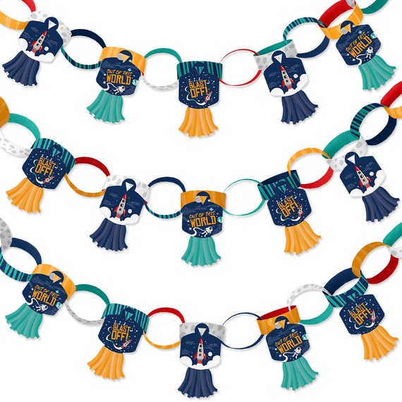 Blast Off to Outer Space - 90 Chain Links and 30 Paper Tassels ...