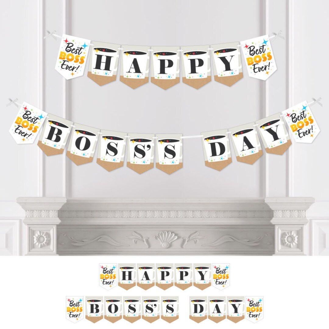 Happy Boss S Day Best Boss Ever Bunting Banner Party Etsy