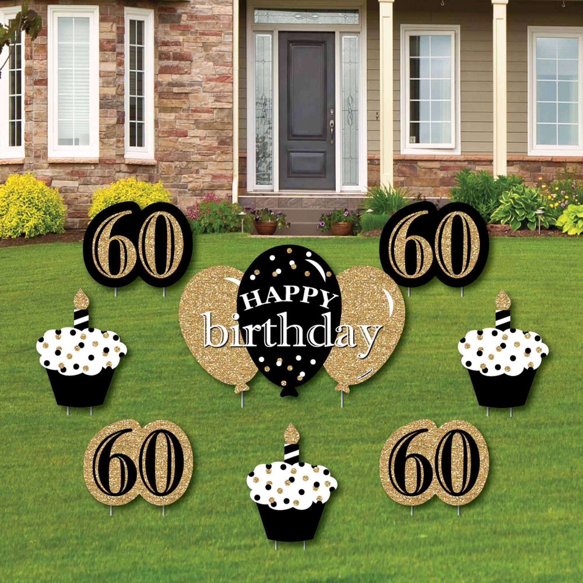 60th Birthday Cheerful Happy Birthday Yard Sign Outdoor Lawn