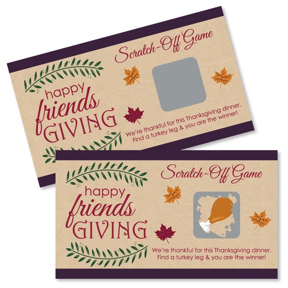 Friends Thanksgiving Feast - Friendsgiving Party Game Scratch Off Cards - 22 Count Il_570xn