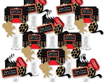 Red Carpet - Movie Night Party Centerpiece Sticks - Showstopper Table Toppers - 35 Pieces