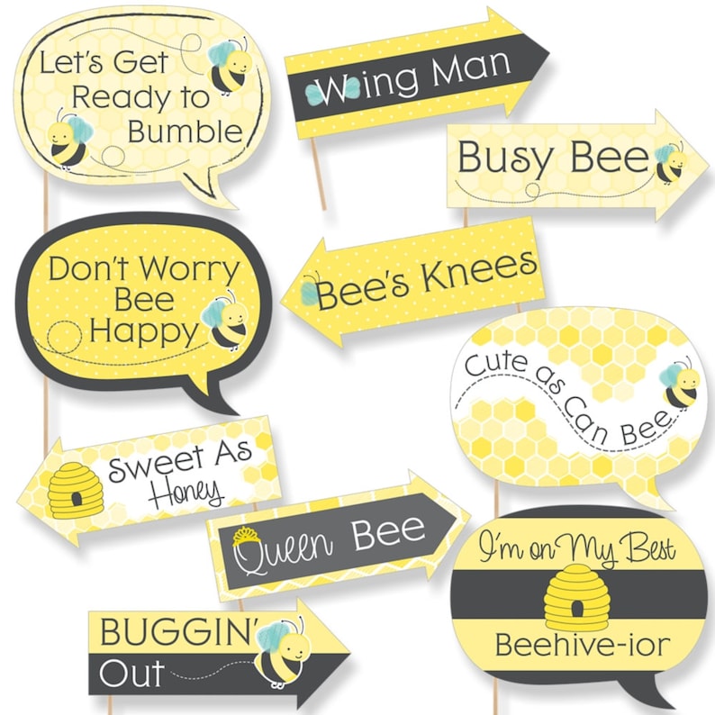 Funny Honey Bee MommyToBEE Baby Shower Photo Booth Props Birthday Photo Booth Prop Kit GrandmaToBEE Photo Prop 10 Props