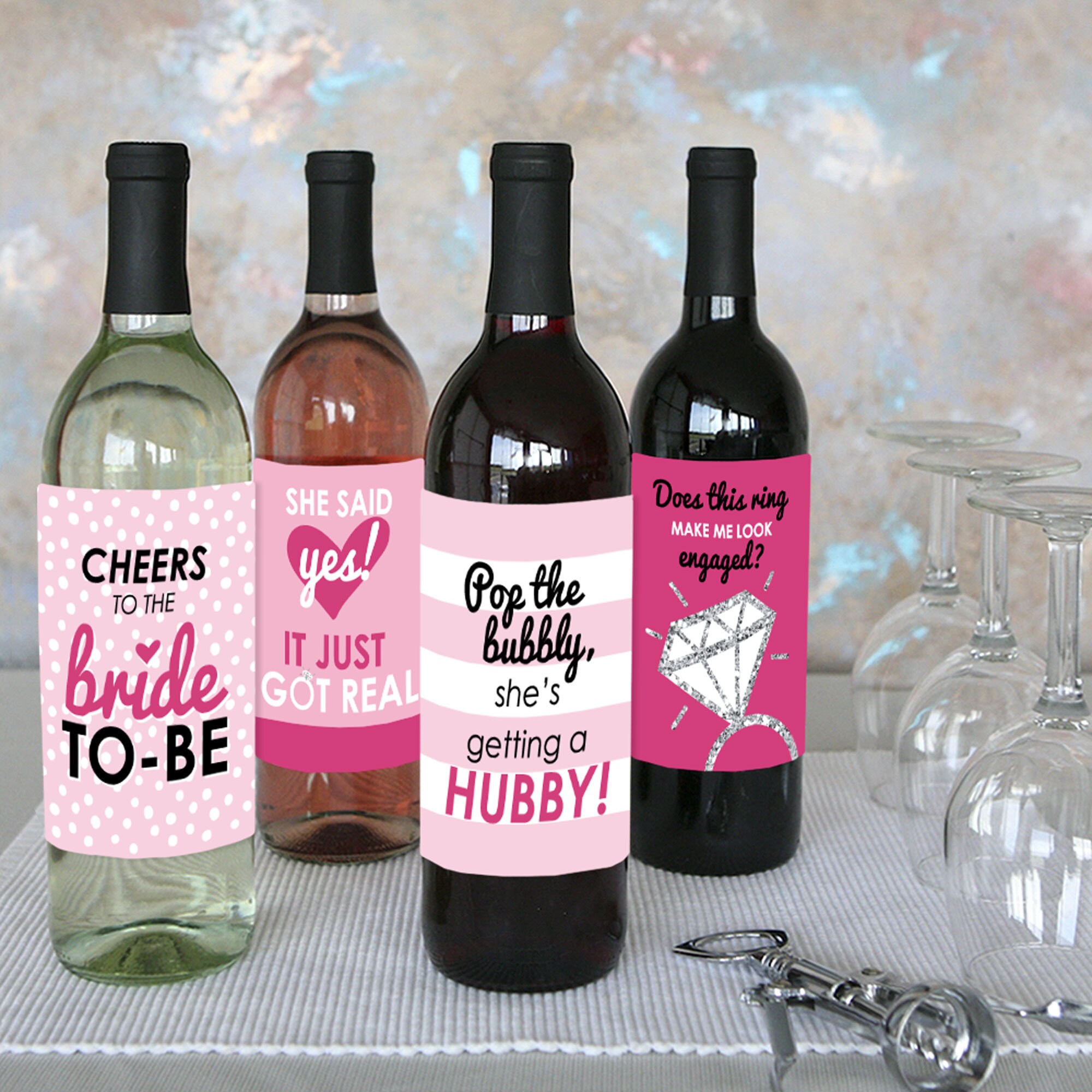 Big Dot Of Happiness Bride-To-Be - Bridal Shower Or Classy Bachelorette Party Water Bottle Sticker Labels Set Of 20 181819018166386720