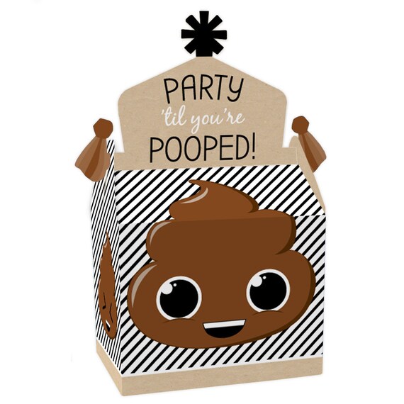 Set of 24 Poop Emoji Party Clear Treat Picks Dessert Cupcake Toppers Party Til Youre Pooped 