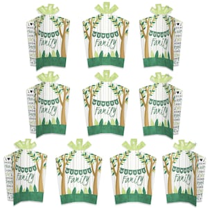 Family Tree Reunion - Table Decorations - Family Gathering Party Fold and Flare Centerpieces - 10 Count
