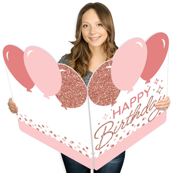 Pink Rose Gold Birthday Happy Birthday Giant Greeting Card Big