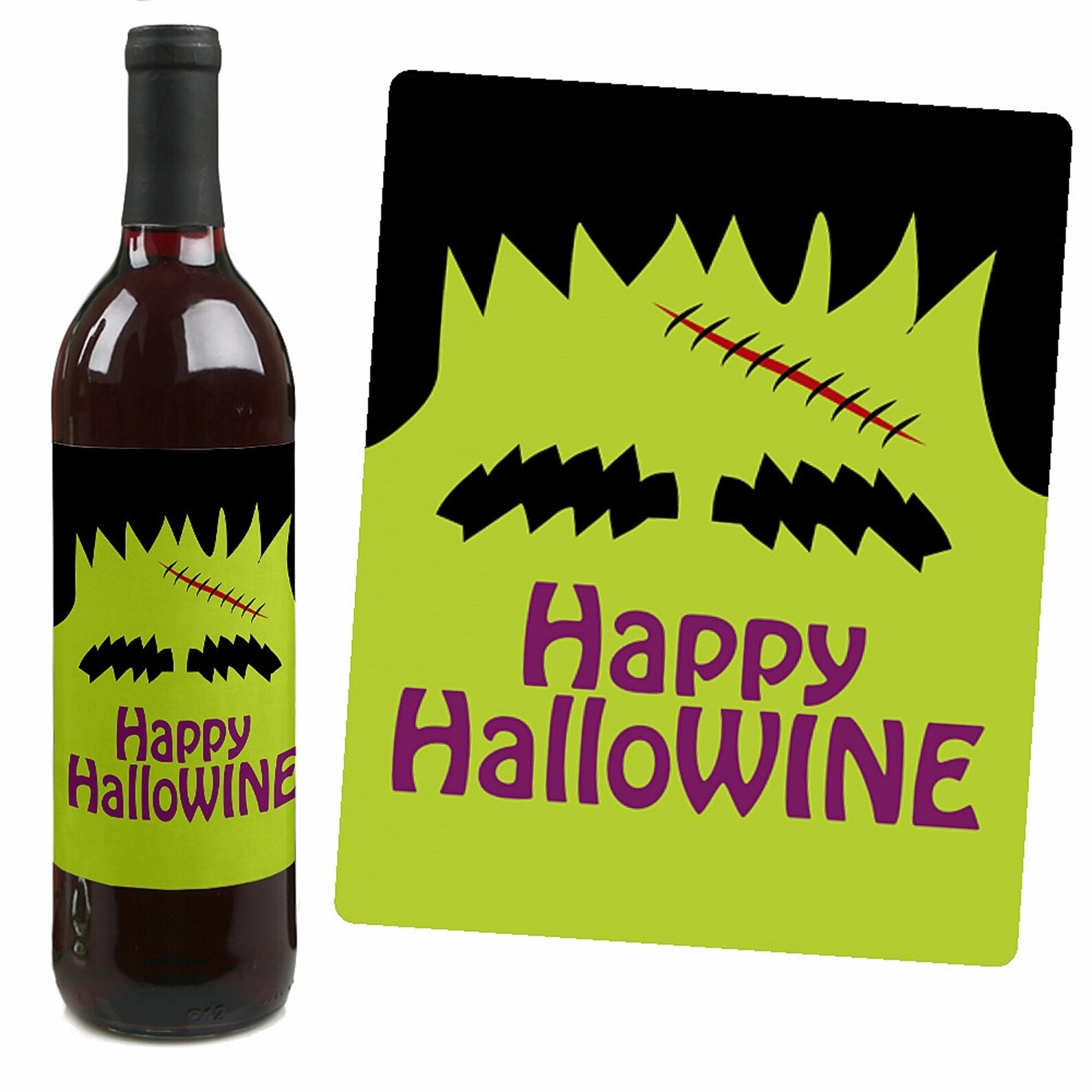 Trick or Treat Custom Halloween Wine Bottle Labels for Adult Etsy
