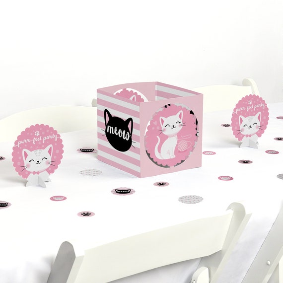 Purr-fect Kitty Cat - Kitten Meow Baby Shower or Birthday Party Centerpiece and Table Decoration Kit Il_570xn