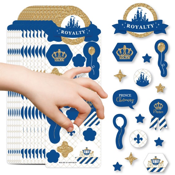 Royal Prince Charming - Birthday Party Favor Kids Stickers - 16 Sheets - 256 Stickers Il_570xn