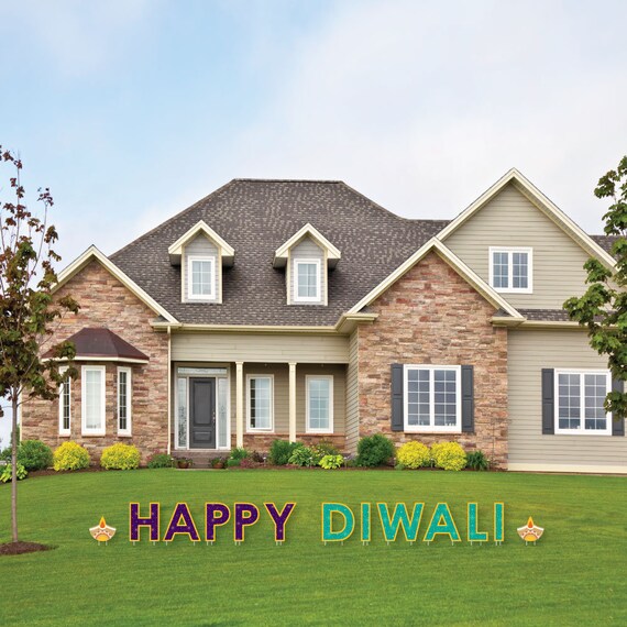 Happy Diwali - Yard Sign Outdoor Lawn Decorations - Festival of Lights Party Yard Signs - Happy Diwali Il_570xn