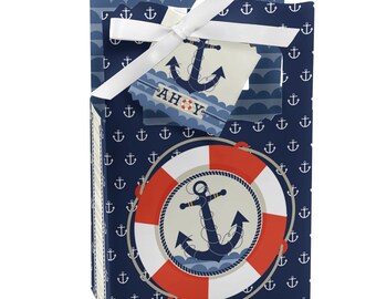 Ahoy - Nautical - Baby Shower or Birthday Party Favor Boxes - Set of 12