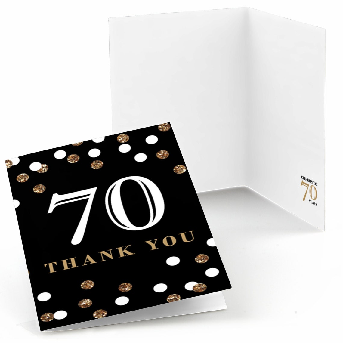 70th Birthday Thank You Cards Adult 70th Birthday Gold - Etsy