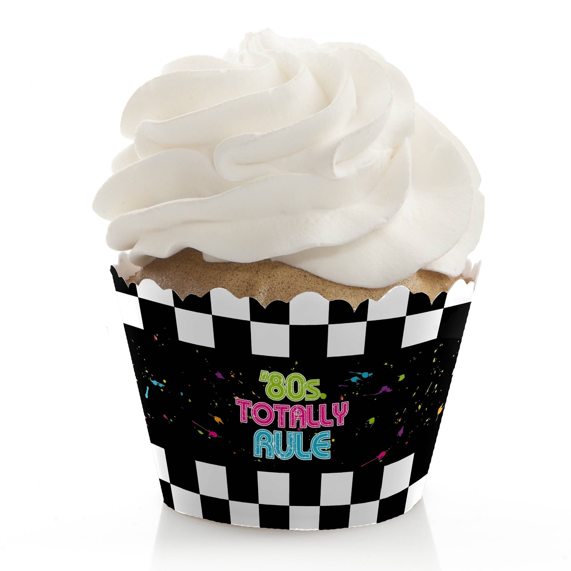 80s Retro Cupcake Wrappers Totally 1980s Party Supplies Eighties Party Decorations I Love the 80s 80s Rock Party 12 Liners