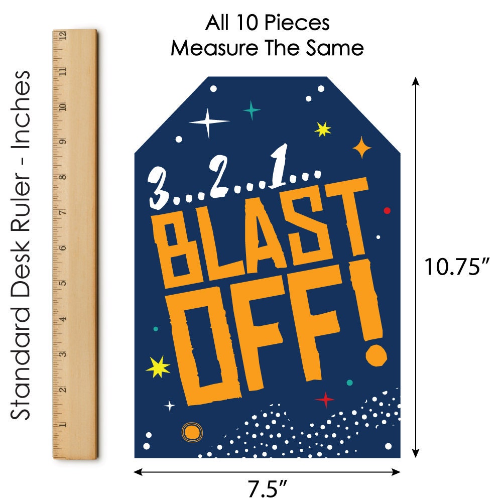 Blast off to Outer Space - Hanging Vertical Paper Door Banners - Rocket ...