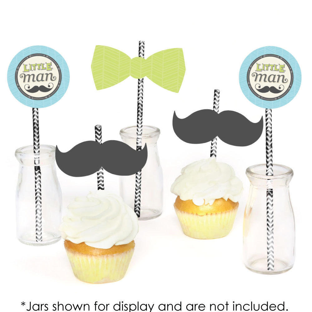 Dashing Little Man Mustache Party Die-cut Straw Decorations | Etsy