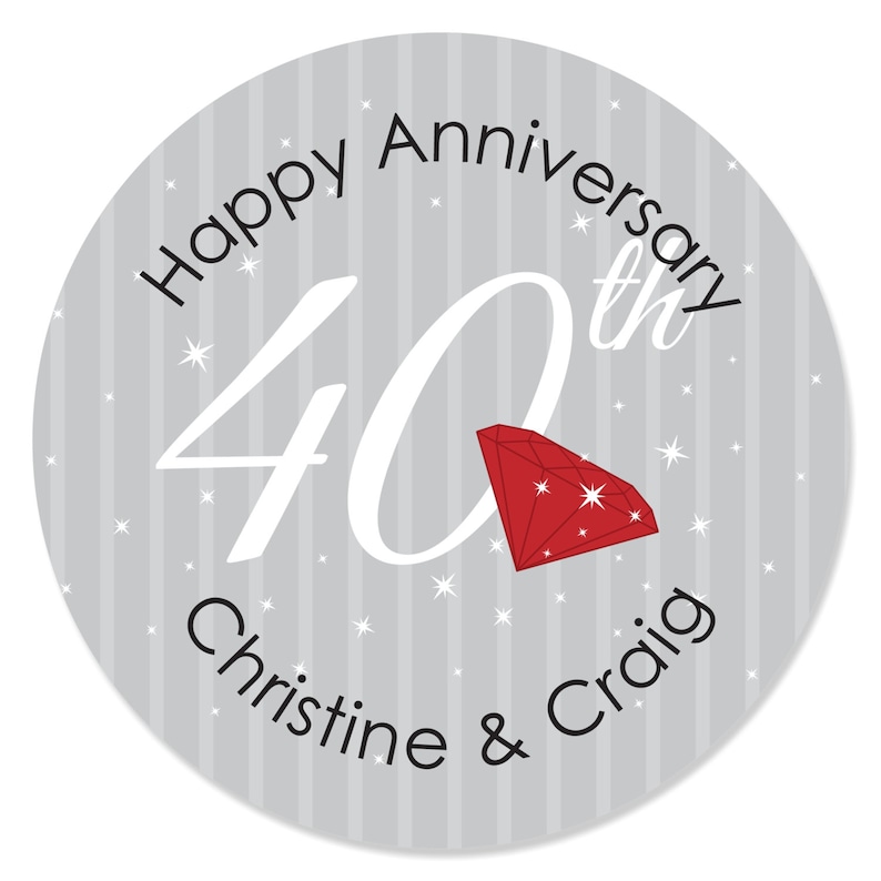 12 Count 40th Anniversary Candle Tin Party Favors
