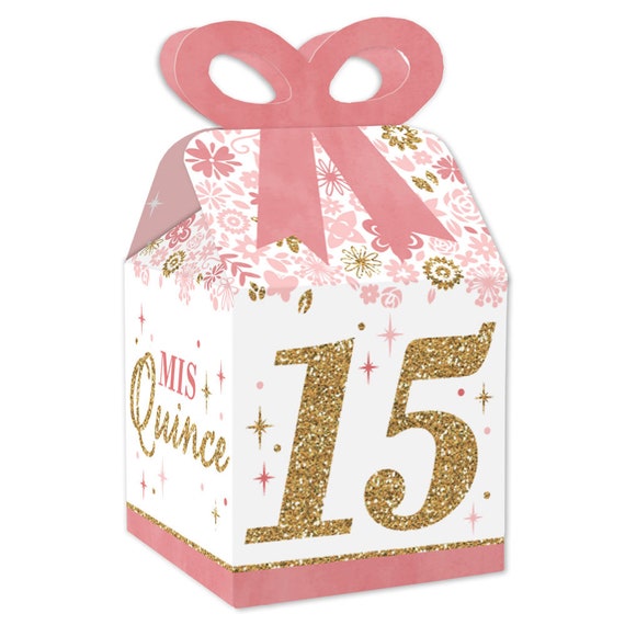 Mis Quince Anos Square Favor Gift Boxes Quinceanera Sweet 15