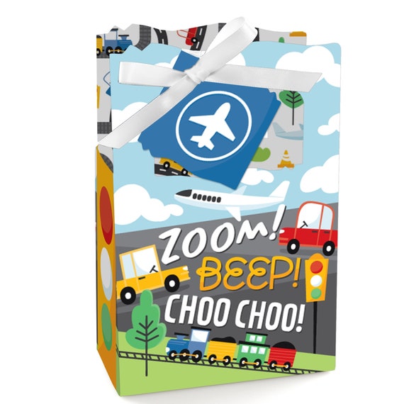 Cars, Trains, and Airplanes - Transportation Birthday Party Favor Boxes - Set of 12 Il_570xn