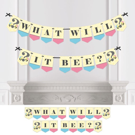 What Will It Bee - Gender Reveal Bunting Banner - Party Decorations - What Will It Bee Il_570xn