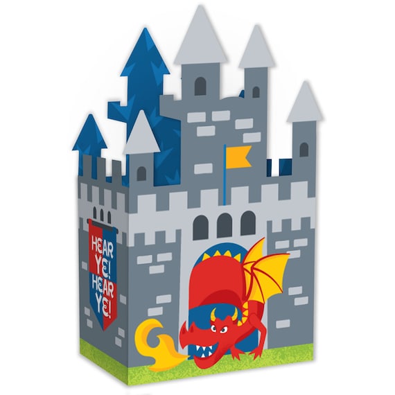 Calling All Knights and Dragons - Medieval Party or Birthday Party Favor Gift Boxes - Castle Boxes - Set of 12 Il_570xn