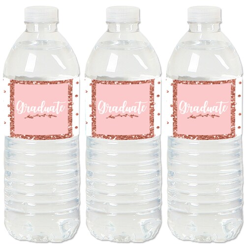 Rose Gold Grad Graduation Party Water Bottle Sticker Labels Etsy