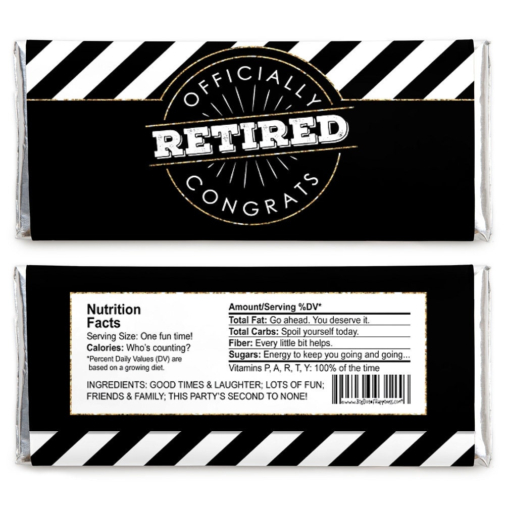Happy Retirement Candy Bar Wrapper Retirement Party Favors Etsy