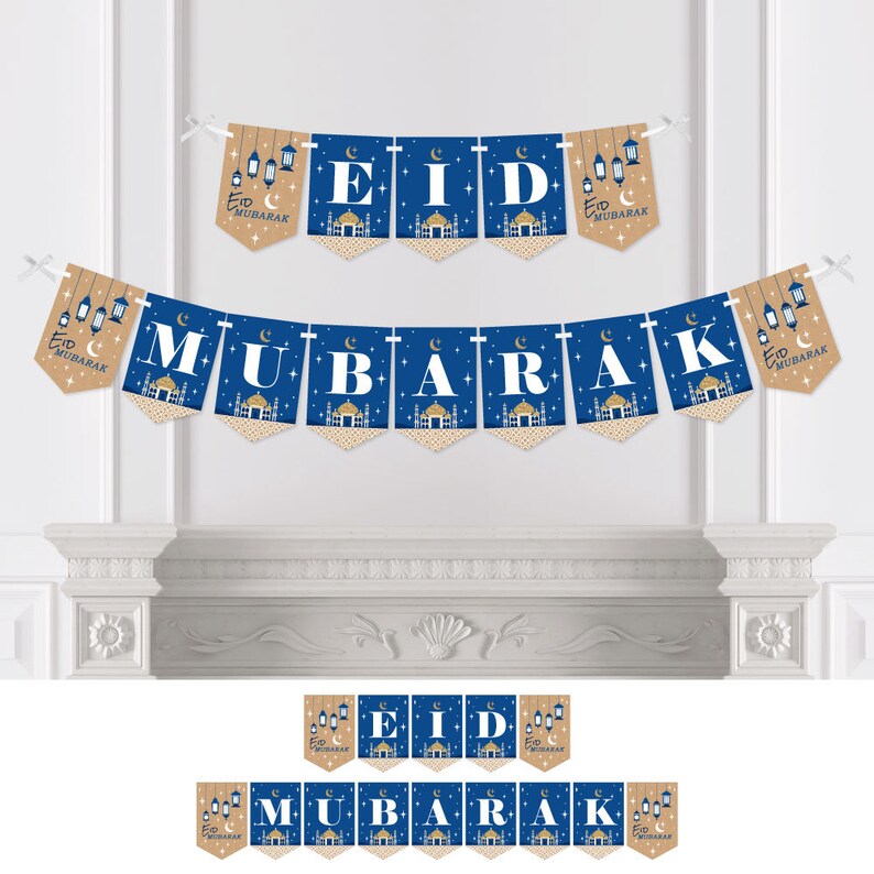 Eid Mubarak Bunting Banner Happy Eid Party Decorations Ramadan EID MUBARAK