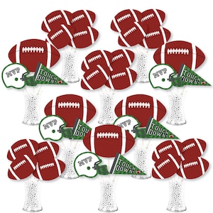 End Zone - Football Baby Shower or Birthday Party Centerpiece Sticks - Showstopper Table Toppers - 35 Pieces