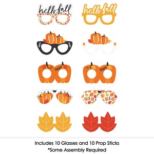 Fall Pumpkin Glasses - Paper Card Stock Halloween or Thanksgiving Party ...