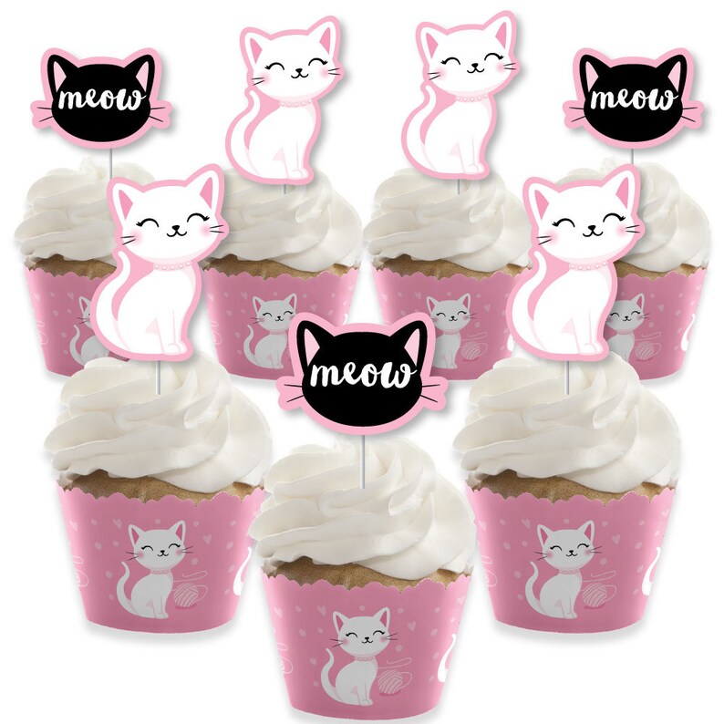 Pink Kitty Kitten Birthday Party Supplies Decorations Kit ...
