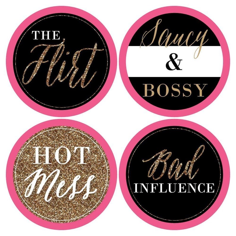 Girls Night Out Bachelorette Party Name Tags Party Badges Sticker Set of 12 image 4