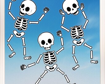 Skeletons Window Clings, Reusable Holiday Window Sticker Decorations, Skeleton Bone Decals, Halloween Static Clings for Party or Home Decor