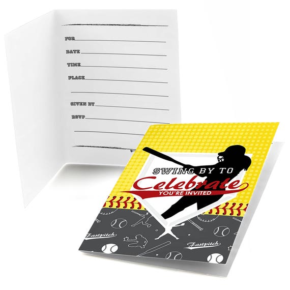 Grand Slam Fastpitch Softball Fill In Invitations Baby Shower