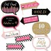 Funny Chic 40th Birthday - Pink, Black and Gold - Photo Booth Props - 40th Birthday Party Photo Booth Prop Kit - 10 Photo Props & Dowels 