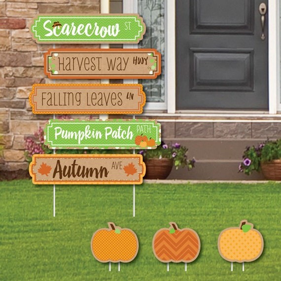 Pumpkin Patch Street Sign Cutouts Fall Thanksgiving Yard Signs