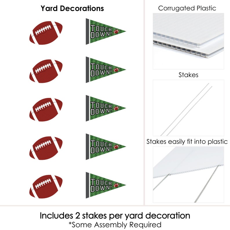 Football Lawn Decorations Outdoor Baby Shower or Birthday Etsy