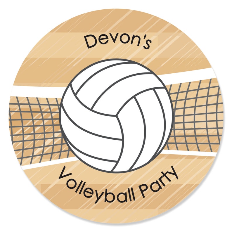 24 Bump Set Spike Volleyball Circle Stickers Etsy