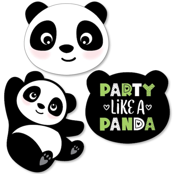 Party Like A Panda Bear Diy Shaped Paper Cut Outs Panda Baby Etsy France