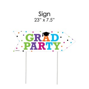 Hats Off Grad Graduation Party Sign Arrow Double Sided Directional Yard Signs Set of 2 image 4