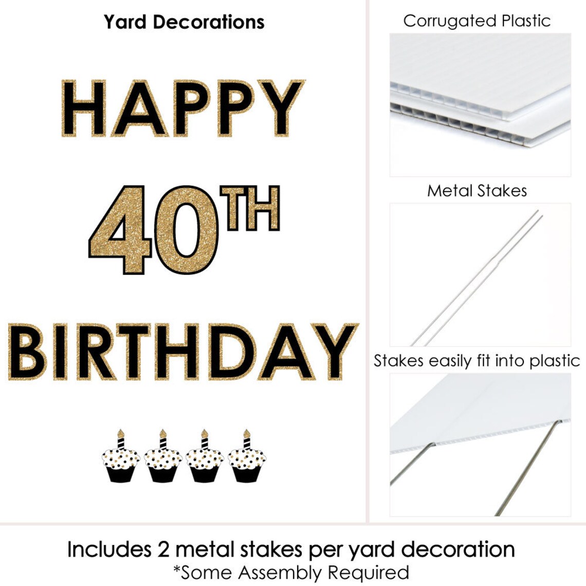 40th Birthday Yard Sign Outdoor Lawn Birthday Decorations Etsy
