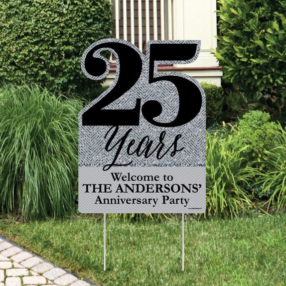 25th Anniversary Welcome Sign Personalized Outdoor Etsy