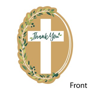 Elegant Cross - Shaped Thank You Cards - Religious Party Thank You Note ...