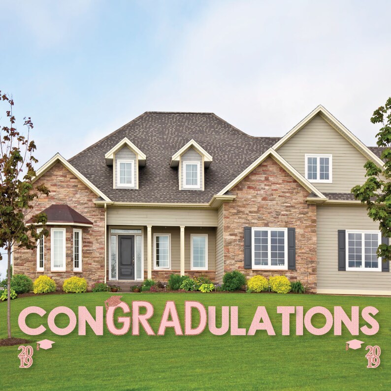 Con-GRAD-ulations Rose Gold Graduation Yard Sign Grad Party Graduation Yard Sign Rose Gold Grad Outdoor Lawn Grad Decorations