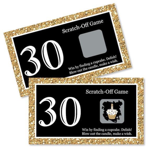 30th Birthday Party Scratch Off Game - Adult 30th Birthday - Gold - Thirtieth Birthday Party Game Cards - Set of 22 Il_570xn