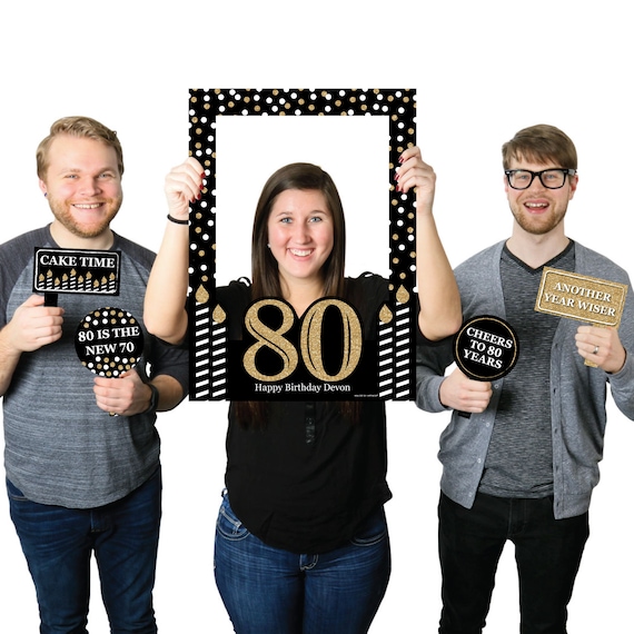 80th Birthday Personalized Birthday Party Selfie Photo Booth Picture