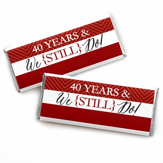 We Still Do - 40th Anniversary Candy Bar Wrappers - Fortieth Wedding Anniversary Party Favors - 24 Count Il_570xn