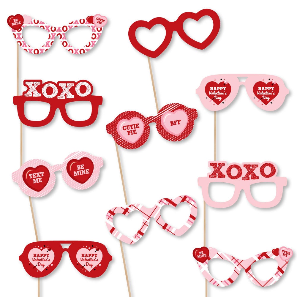 Big Dot Of Happiness Valentine's Day Centerpiece Sticks - Set Of 15 Heart & XOXO Table Toppers - View #6