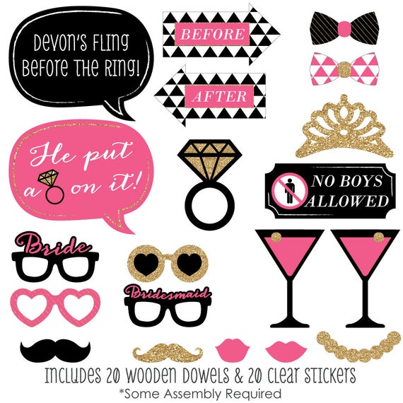 bachelorette party photo booth props